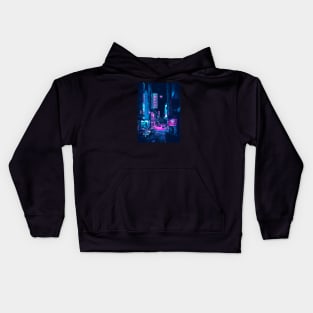 City Neon Synthwave Kids Hoodie